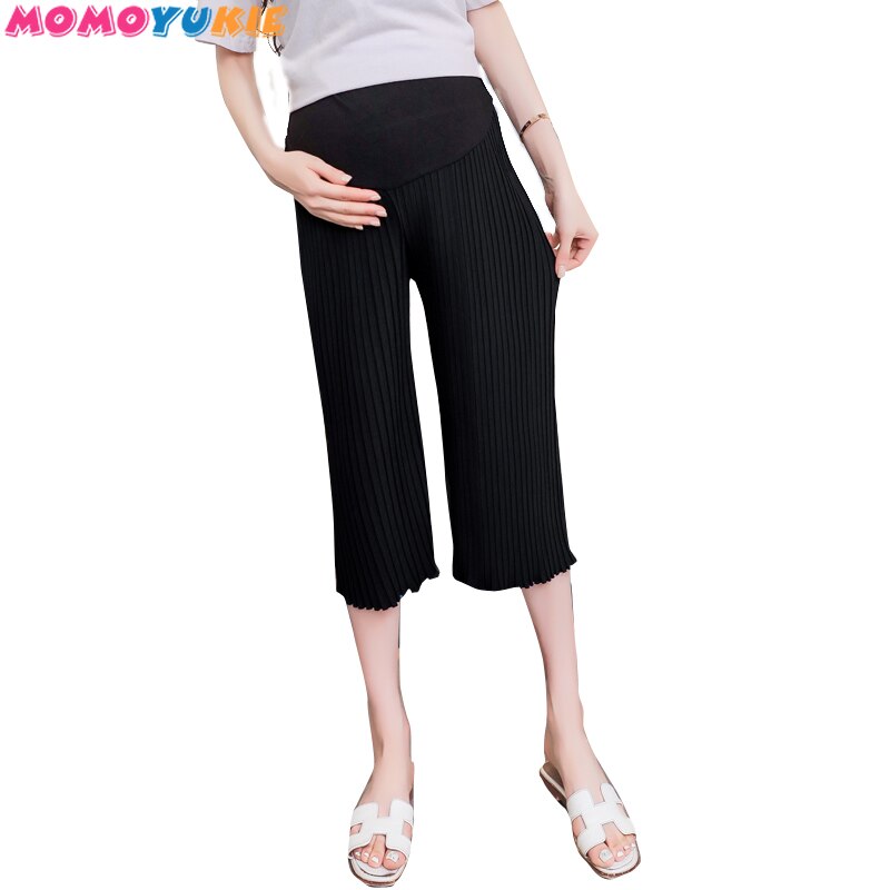 Gravidbyxor vid ben byxor gravid byxa kontor capris gravid byxa kvinnor graviditet veckade byxor plus size gravidbyxor