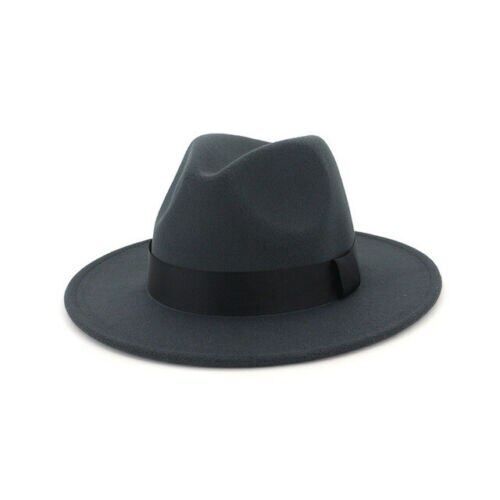 Ademend Effen Kleur Klassieke Zwarte Elastische Fedora Hoed Unisex Wolvilt Jazz Hoeden Mannen Vrouwen Brede Rand Panama Trilby cap: 04