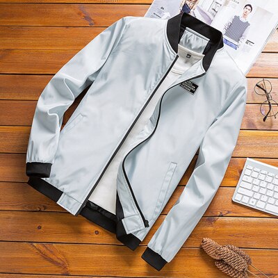 Dimusi bomberjakker til mænd til #39 overtøj slim fit tynde frakker mænd streetwear baseballjakker chaqueta mærke tøj 8xl: Grå / Xxxl
