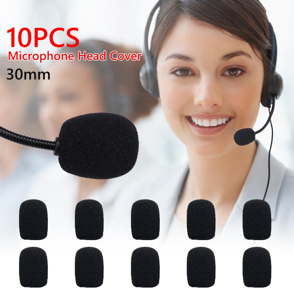 10Pcs 30Mm Zachte Elastische Spons Microfoon Head Cover Voor Headset Mouw Mic