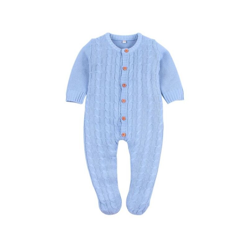 TAutumn Baby Baby Meisjes Lange Mouw Gebreide Solid Print Rompertjes Kinderen Jongens Bodysuit Jumpsuit