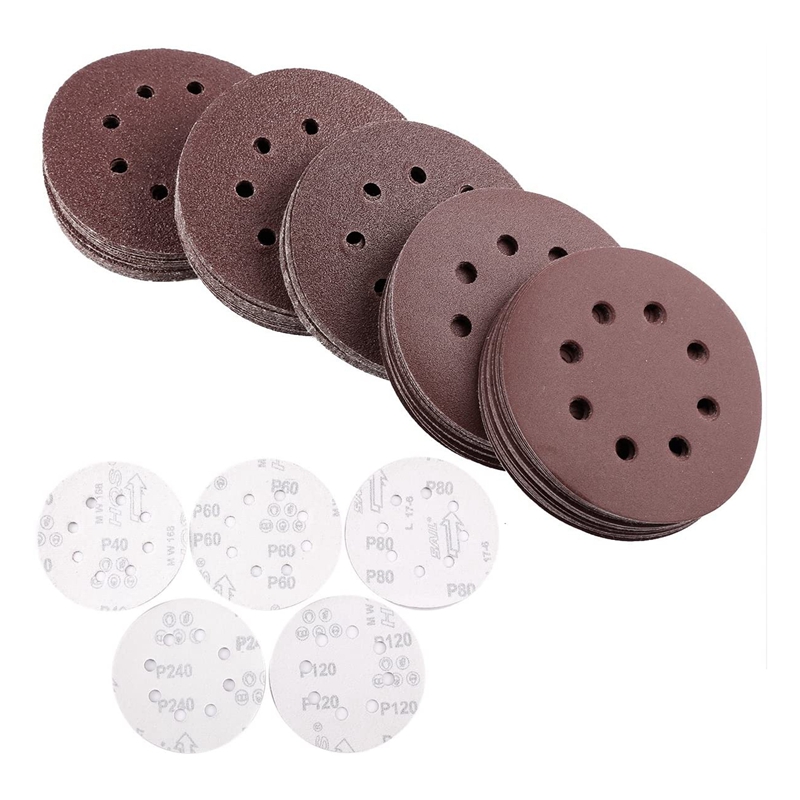 100 Pcs Sanding Discs Sandpaper Sanding Sheets 40 60 80 120 240 Grits Round Self-Adhesive Polishing Disc Sanding Disc