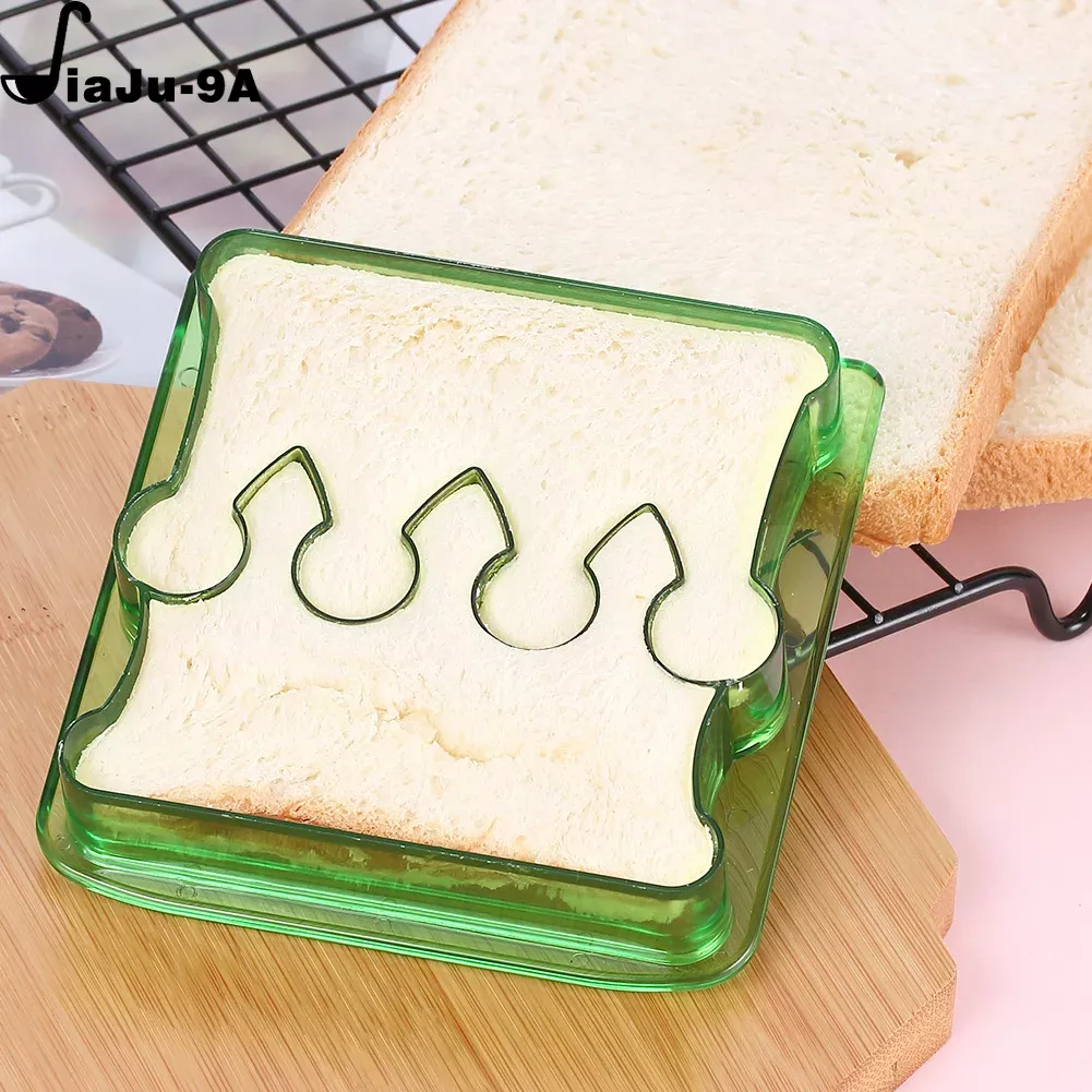 Cortadores de sándwiches para niños, molde de plástico para cortar pan de comida, sellador, cortador de almuerzo, para niños, accesorios de cocina: Gris claro