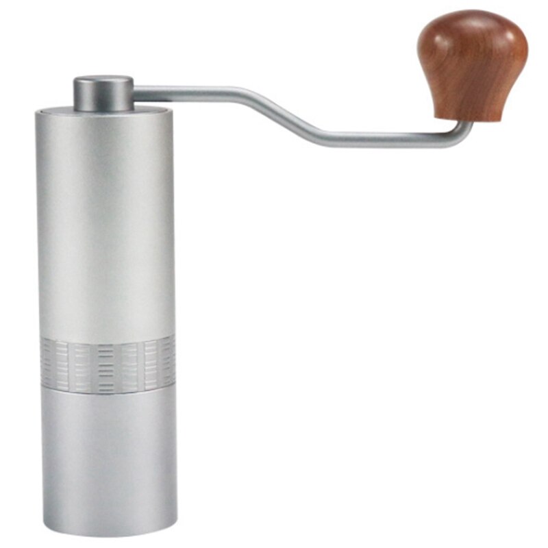 Hand Coffee Grinder Mini Stainless Steel Hand Manual Handmade Coffee Bean Burr Grinders Mill Kitchen Tool: Silver