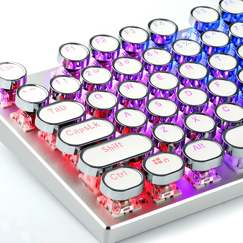 104pz Keycaps con fantasia portato gioco Tastiera Meccanica Steampunk Macchina Da Scrivere Protezione Rotonda Tasti per Retroilluminata Lettore di Classe Stilizzato