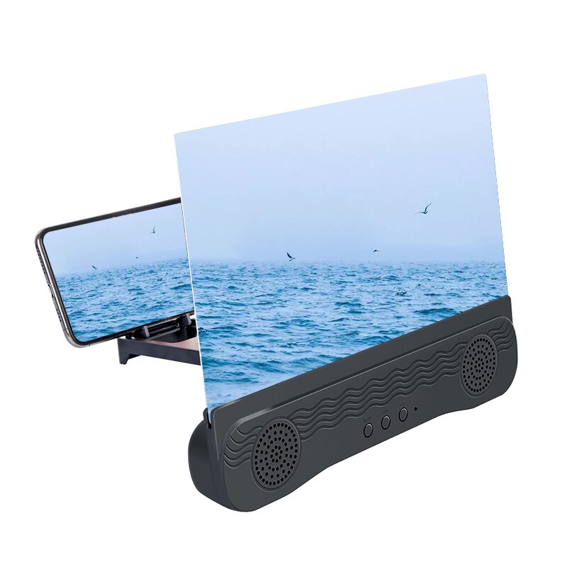 3D Phone Screen Magnifier 12 Inch Stereoscopic Amplifying With Bluetooth Speaker Mobile Phone Screen Magnifier Holder Stand