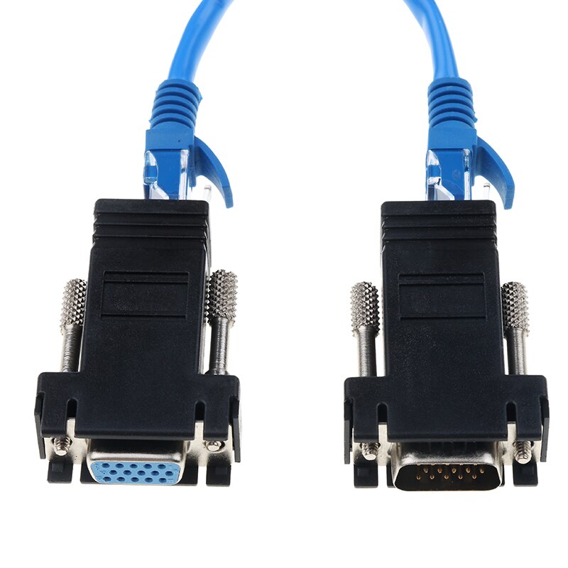 kebidu RJ45 LAN CAT5 CAT6 to VGA Extender Adapter Plug Network Cable Practical Connector Converter for PC Laptop