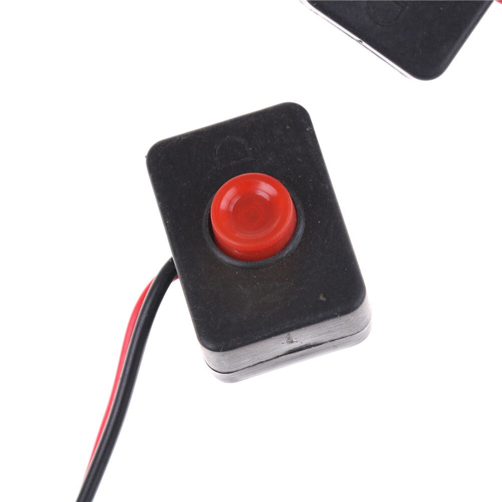 DC 12V 2AAdhesive Base Push Button Action Wired Switch for Car 3.5 x 2.5 x 15cm/ 1.4" x 1" x 5.9"