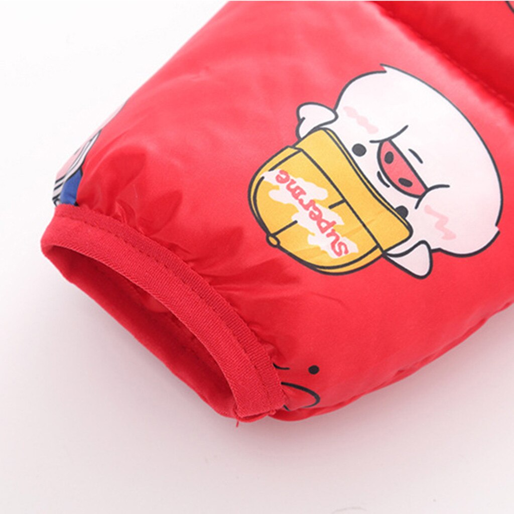 Dessin animé imprimé bébé manteau à capuche enfant en bas âge bébé filles hiver dessin animé coupe-vent manteau à capuche vêtements d'extérieur chauds veste