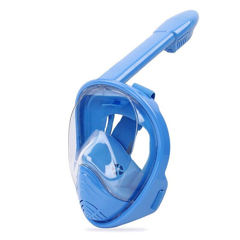 Full Face Snorkel Mask - 180° Panoramic View - Anti-Fog, Anti-Leak - Foldable Design for Kids: Blue