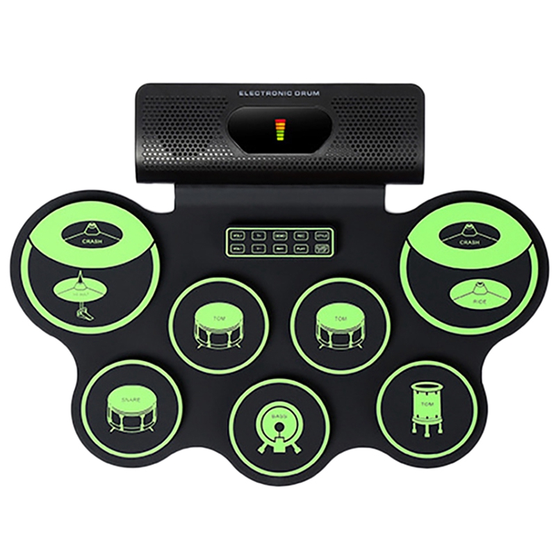 Przenośna perkusja elektroniczna zestaw cyfrowy rolka-w górę kontakt wrażliwy ćwiczyć perkusja 7 pady perkusyjne dla dzieci dzieci początkujący: Default Title