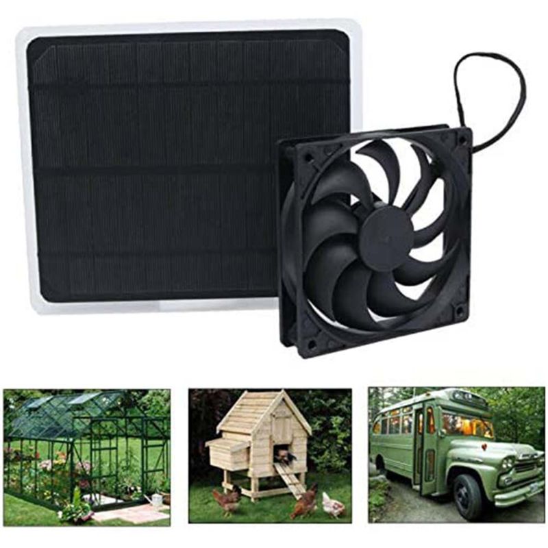 Mini Universial Solar Powered Fan Ventilator For Dog Greenhouse Chicken House Energy-saving Cooling