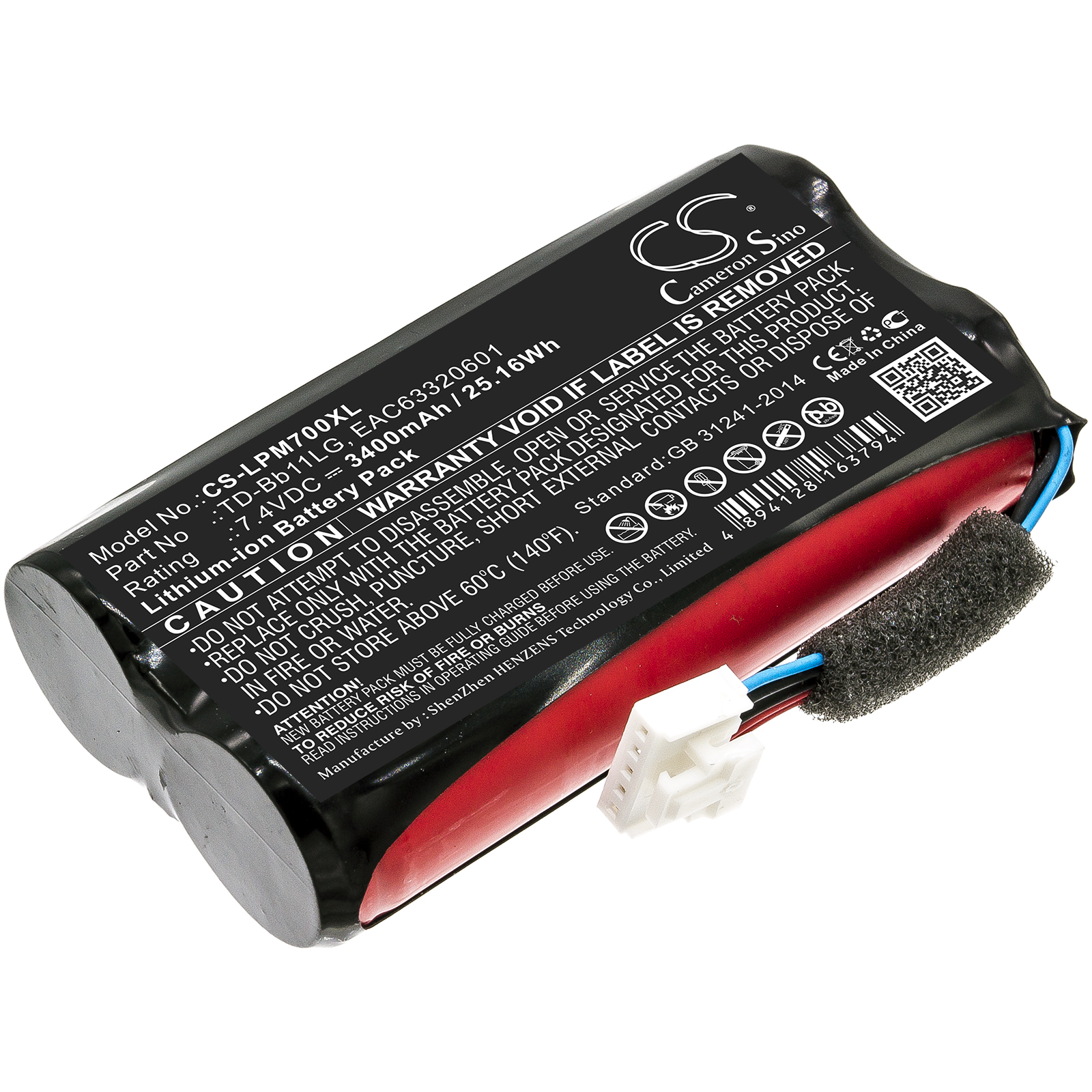 Batterie de haut-parleur pour LG Music Flow P7 NP7550 PJ9 PJS9W PJ9B PK7 Xboom Go PK7 EAC 63320601 EAC 63918901 TD-Bb11LG: Autre