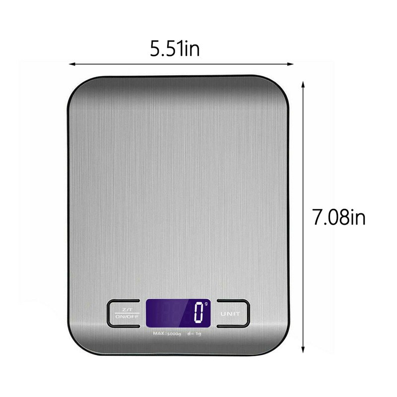 VOGVIGO 5kg / 1g black gray digital kitchen scale electronic liquid crystal display balance scale food weight: Black