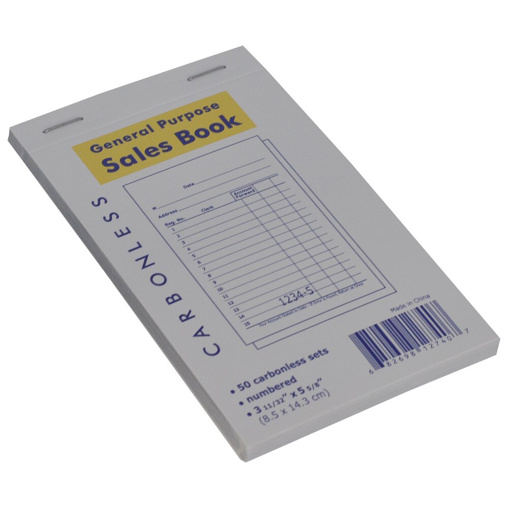 General Purpose Sales Order Book 2-Part 3-11/32 x 5-5/8 inches Receipt Invoice Guest Check 50 Sets per Book, 10 Books per Pack