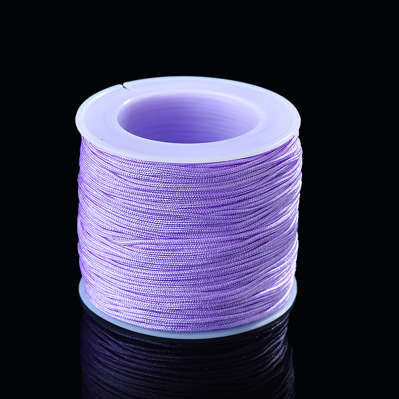 50Meters/Roll 0.8mm Neon Nylon Cord Thread Chinese Knot Macrame Cord Bracelet Braided String DIY Tassels Beading String Thread: lt amethyst