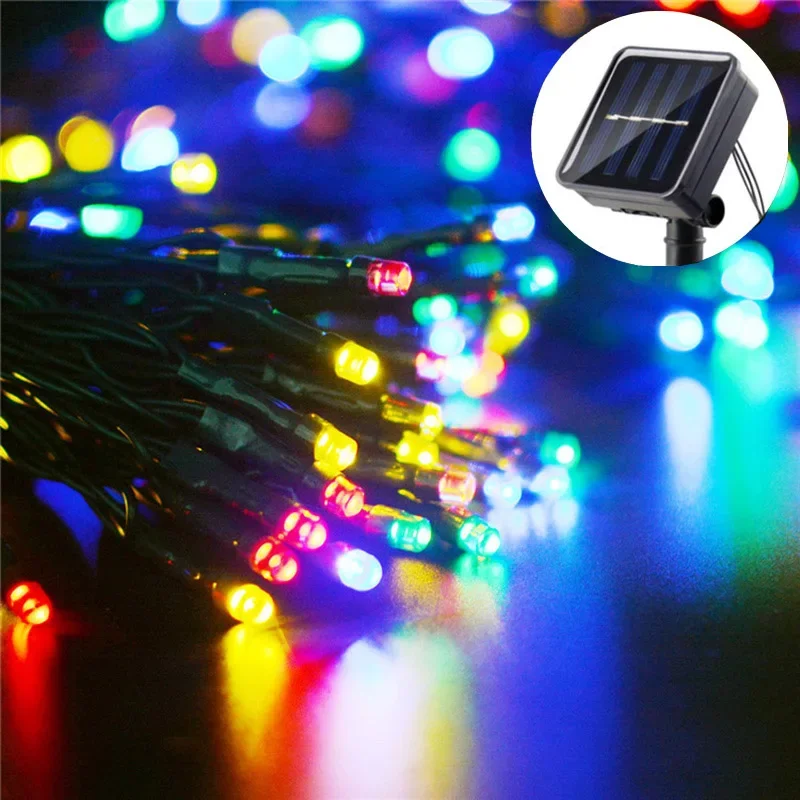Solar Light Copper Wire Light String Outdoor Fairy Waterproof LED Garden Decoration: Warm White / 16-20W