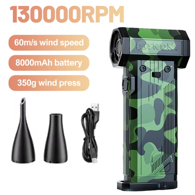 Xiaomi 130000 Rpm Gewelddadige ventilator Sterke krachtige luchtblazer Stofreiniger Type-c Opladen 60 m/s 8000 mAh Borstelloze Turbo Jet Blower