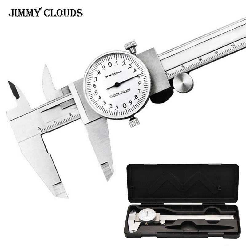 Shock-proof Stainless Steel Precision Vernier Caliper Metric Micrometer Gauge Measuring Tool Dial Caliper 0-150mm/0.02mm caliper