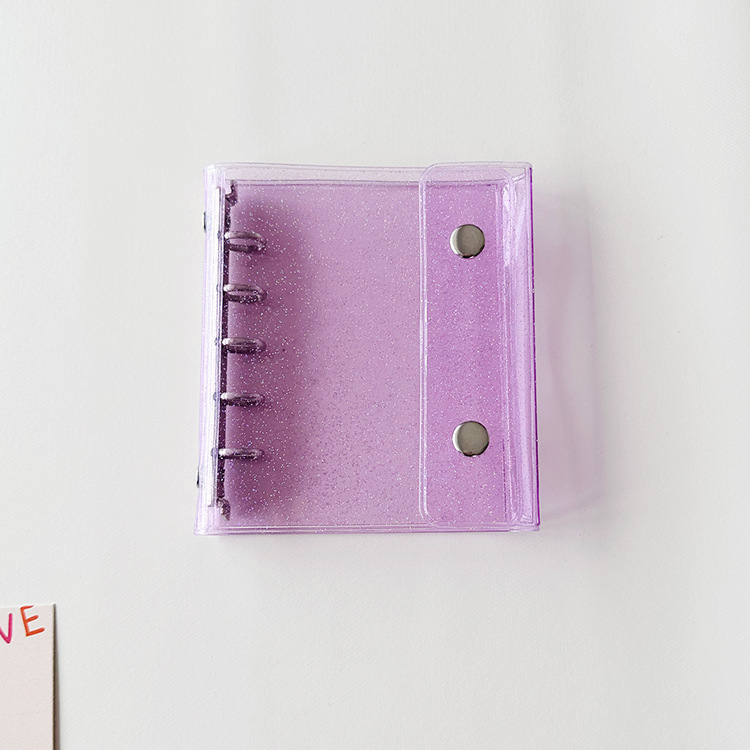 M5 glitterfargede løse ark 5-- hulls godterifarget permomslag journal skisseboktilbehør dagbok kontorrekvisita: Rød