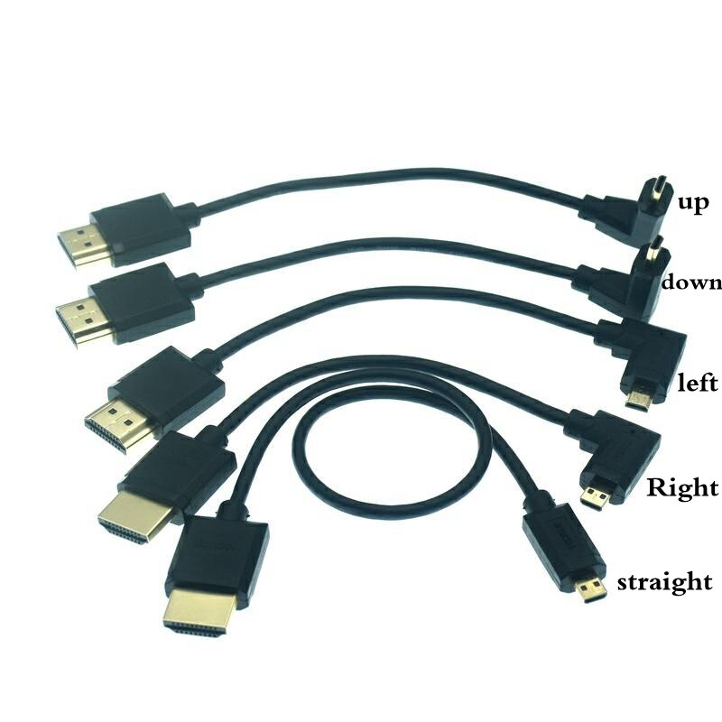 15cm od 3.0mm supermjuka micro hdmi-kompatibla och mini hdtv -2.0 tunn kort hankabel 2k 4k hd @ 60hz lätta och bärbara