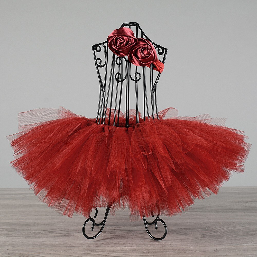 Bonito meninas rosa tutu saia infantil tule feito à mão pettiskirt ballet dança tutus undersaias com flor bandana crianças festa tutus