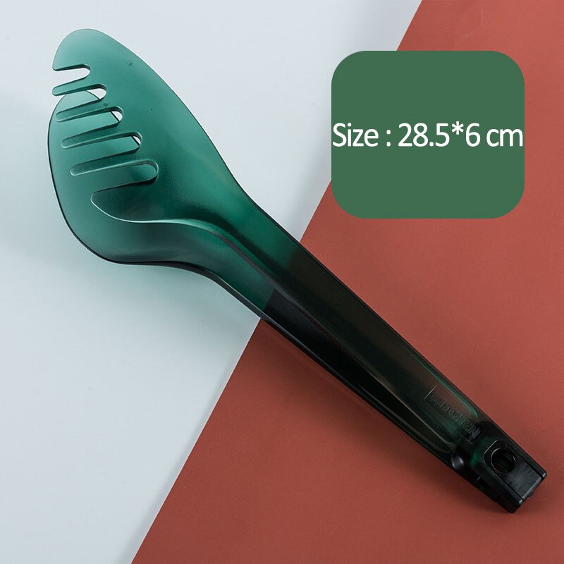 Pinzas de comida de Material para PC, cuchara para ensalada, accesorios para hornear, artículos para el hogar, utensilios de cocina, pinzas para pan: transparent-green