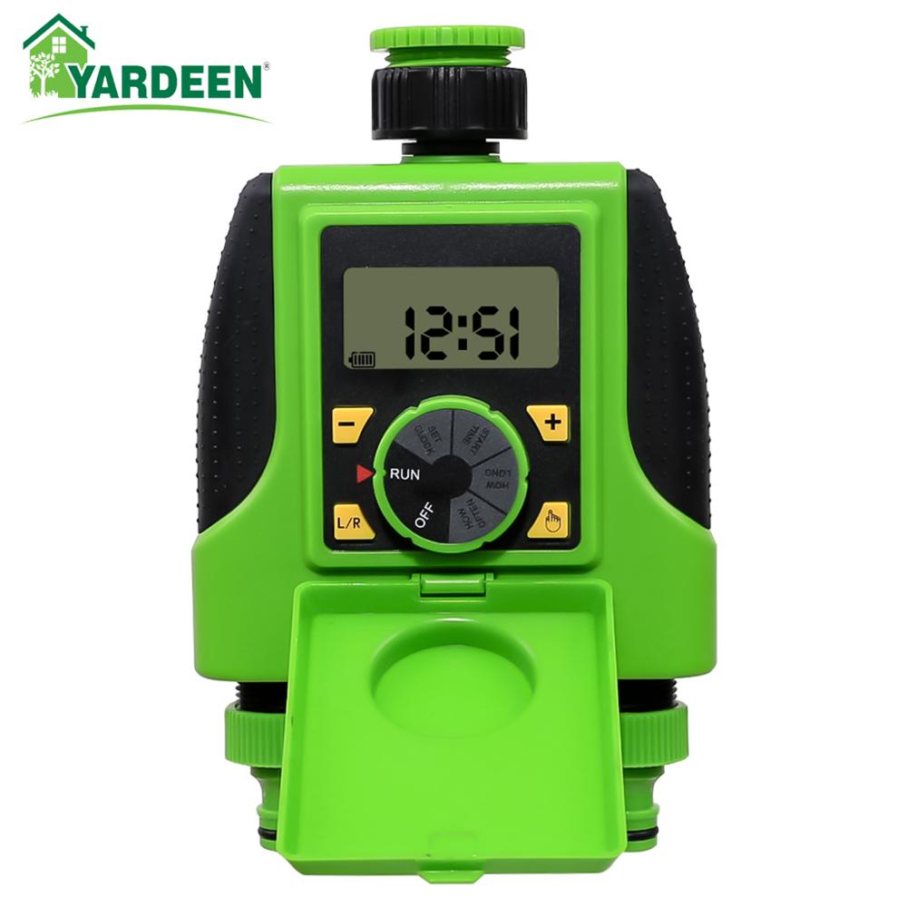 2-Outlets Big Screen Digital Solenoid Valve Automatic Electronic Water Timer for Garden Hose Irrigation Controller System