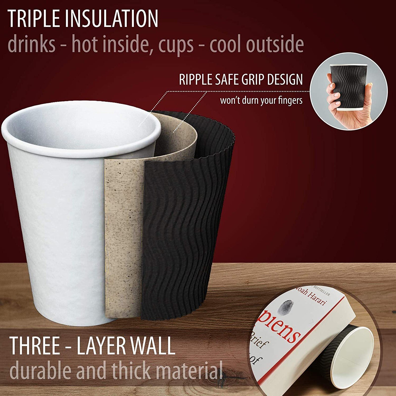 50PCS Cardboard Disposable Cup White Drink Cold Drink Paper Cups Home Office Milk Juice Coffee Beer Table Cups