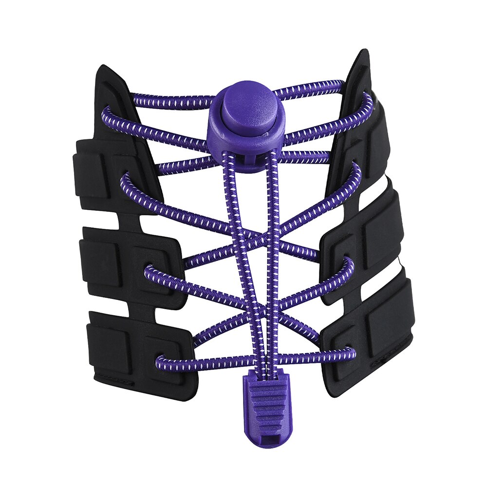 Cordones elásticos de goma para zapatillas, cordón de zapato que No se ata, cierre de estiramiento, 23 colores, 3 pares,: purple