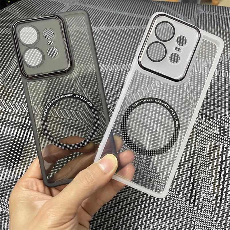 Luxury Transparent Magnetic Protect Case for Moto Edge 50 Fusion Pro 40 NEO G85 G60 G40 G64 G34 G24 G14 G04 5G TPU Soft Cover