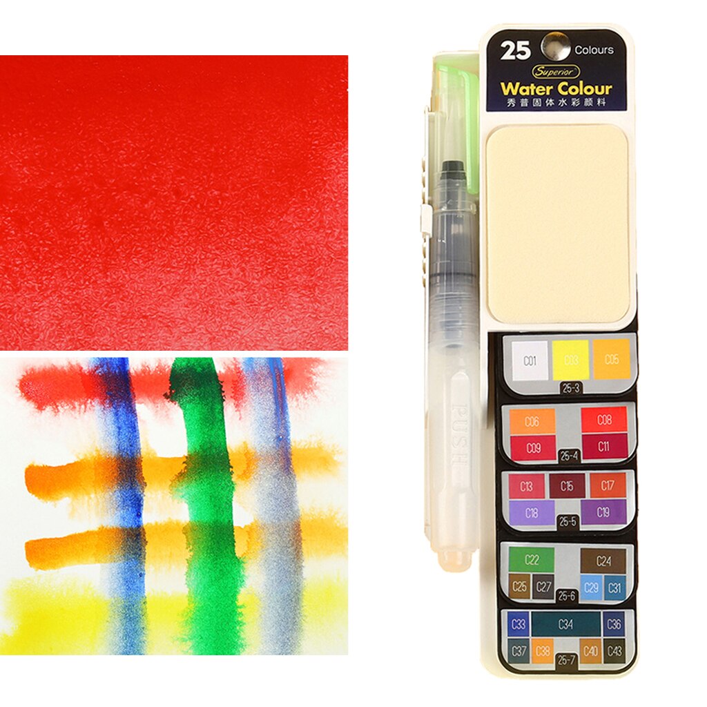 Artists Watercolour Paint Set Portable Pocket Travel Painting Set with Brush