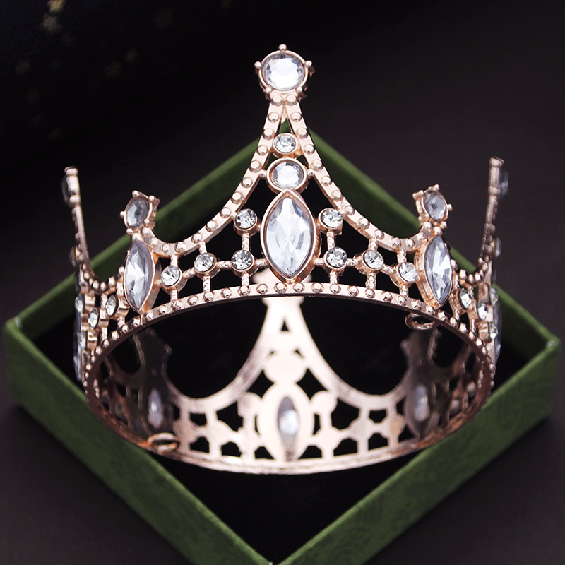Party Prom Verjaardagstaart Kroon Kleine Tiara's voor Pop Groen Roze Diadeem Bruids Bruiloft Haar Sieraden Tiara's Hoofdornamenten: Black Zinc Plated