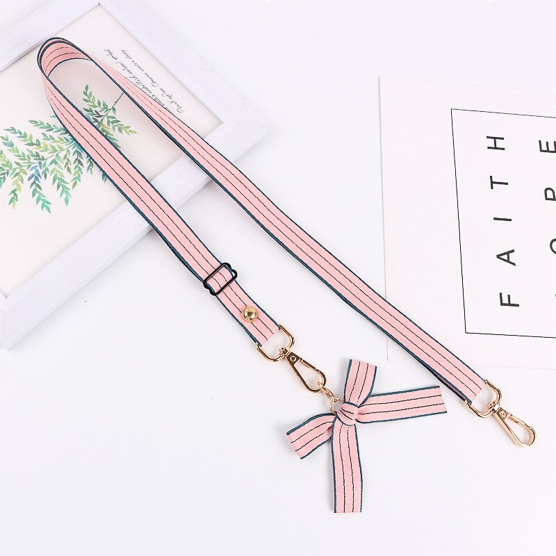 Skalnagel mobiltelefon rem rosett lanyard för iphone nyckelring id-kort telefon remmar spänne justerbar telefon dekoration tillbehör: Rosa