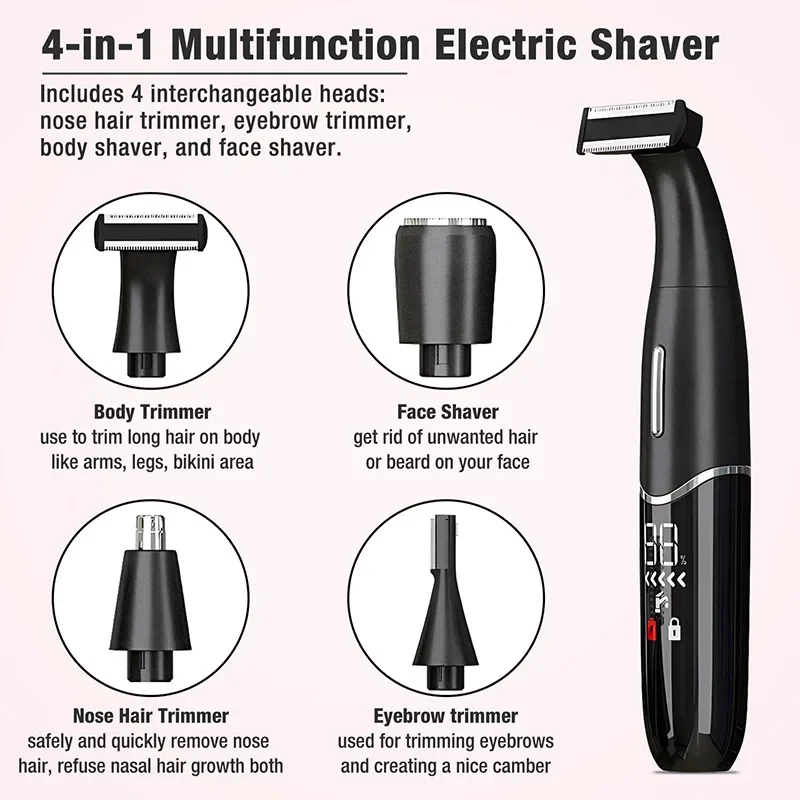 4 in 1 unisex Intimbereiche Haarschnitt Präzisionsrasierer Männer Bikinizone Empfindlicher Rasierer Haarrasierer Trimmer Gesichtsbartschneider