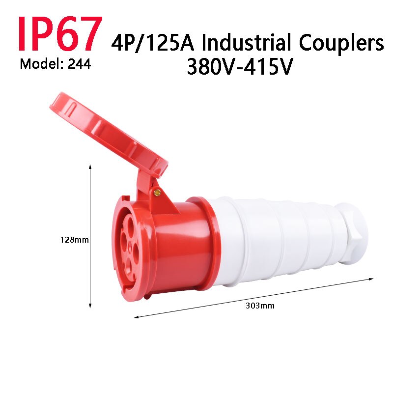 IP67 63A/125A Industrial Plug Socket 3P/4P/5P Waterproof Electrical Connector Power Connection Industrial Plug 220V 380V 415V: Type 20
