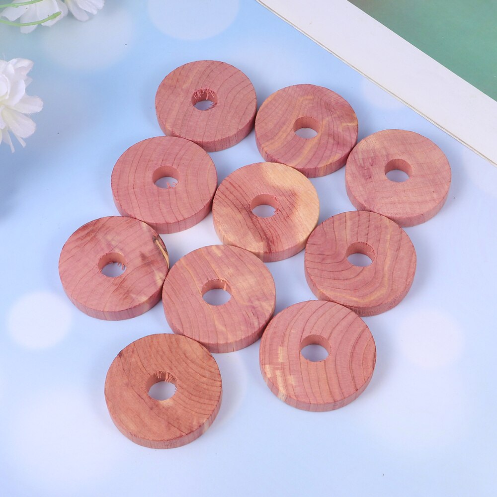 30Pcs Cederhout Ring Circular Bug Muggen Ring Houten Ronde Chips Motbestendig Garderobe Ceder Chip