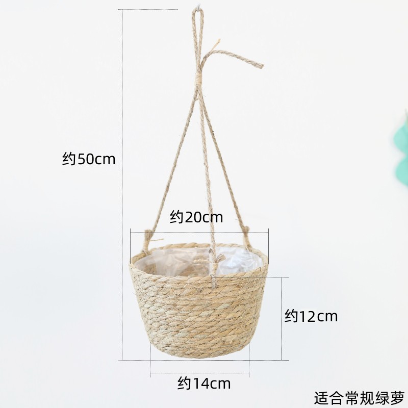 Tuin Hangende Plantenbak Macrame Plant Opbergmand Jute Touw Geweven Binnen Buiten Bloempot Houder Plantenhangers Home Decor: Light Grey