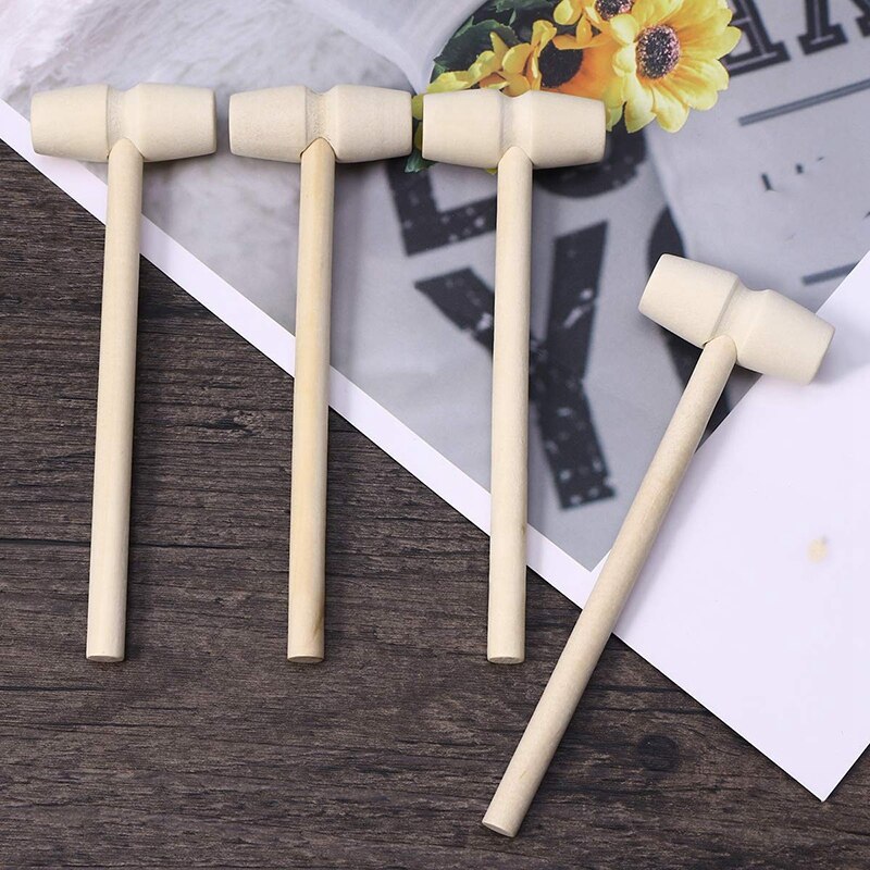 20 Pieces Mini Wooden Hammer Beat Toy Cute Beat Gear Toy Boy Girl Promote Baby's Hand Eye Coordination