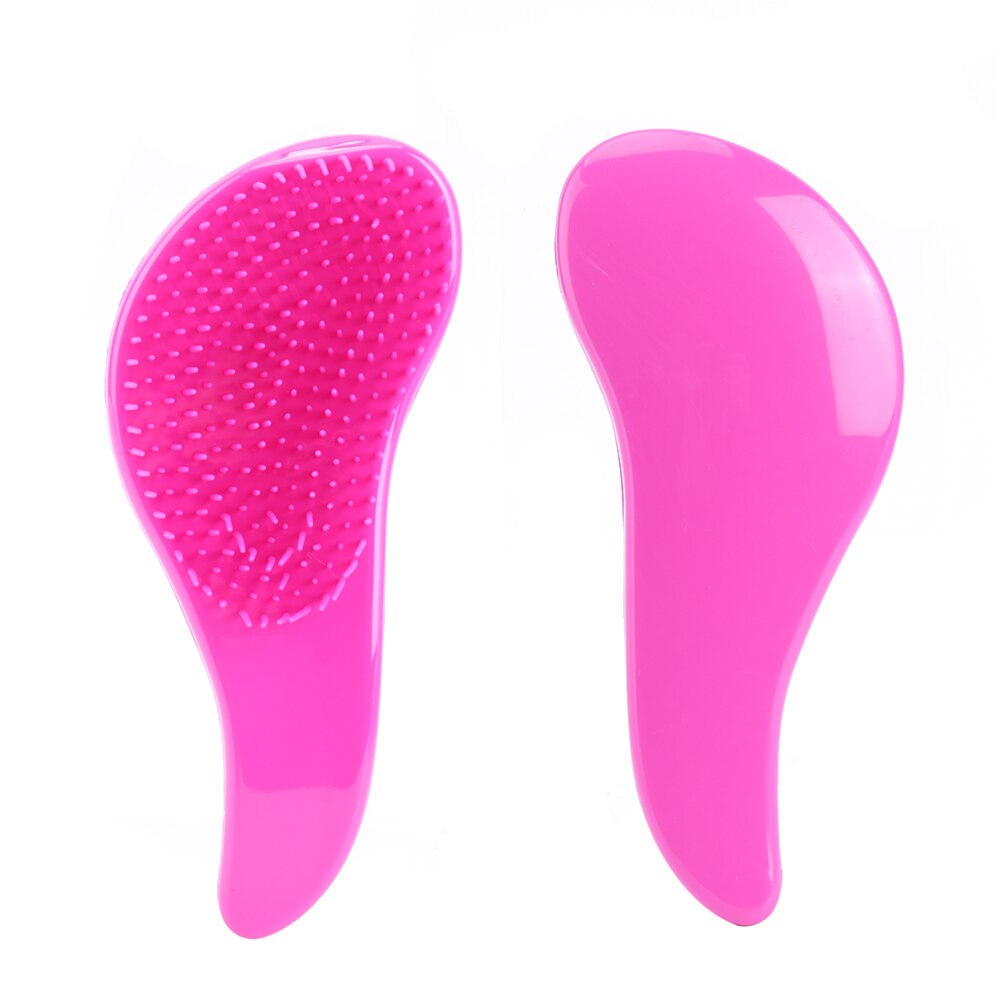 1Pcs Magic Handvat Kam Anti Statische Massage Hair Brush Tangle Ontwarren Douche Massage Haarborstel Kam Salon Hair Styling tool: Rose Gold