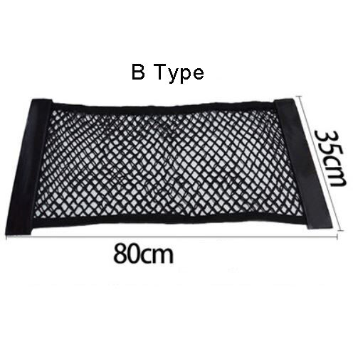 Klittenband sedan kofferbak organizer achterbank rugleuning bagagenet flexibele nylon auto opbergruimte muursticker tas auto accessoires: 80 x 35 b -type