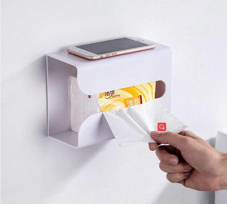 1PC Portable Toilet Paper Holders Home Solid Bathroom Products Wall Hanging Toliet Towel Tissue Box