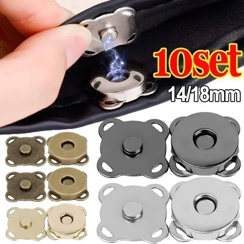 1/10 zestawów zapięcia zatrzaski montażowe magnetycznych guziki torebka torebka portfel torby rzemieślnicze części Mini adsorpcyjna klamra 14/18mm sprzedaż hurtowa