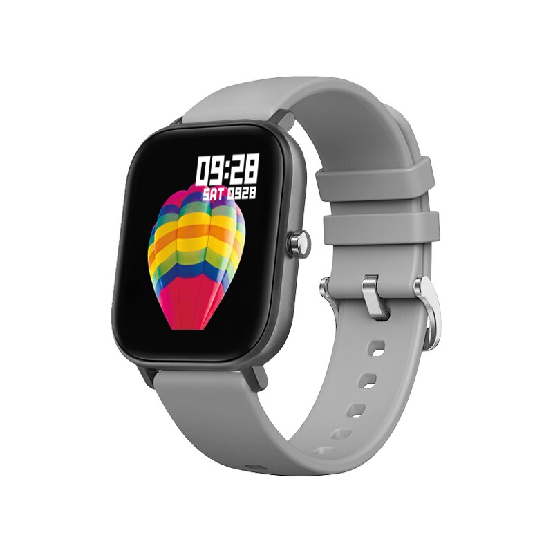 P8 Clever Uhr Männer Frauen Sport IP67 Wasserdichte Uhr Herz Bewertung Blutdruck Monitor Smartwatch für IOS Android: grau