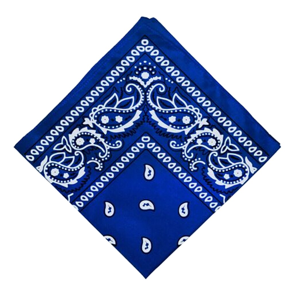 55x55cm Cotton Paisley Bandana Scarf Headband Women's Scarves Men's Bandana Headband Hiking Scarves Hair Band Wrist Wraps: Royal Blue