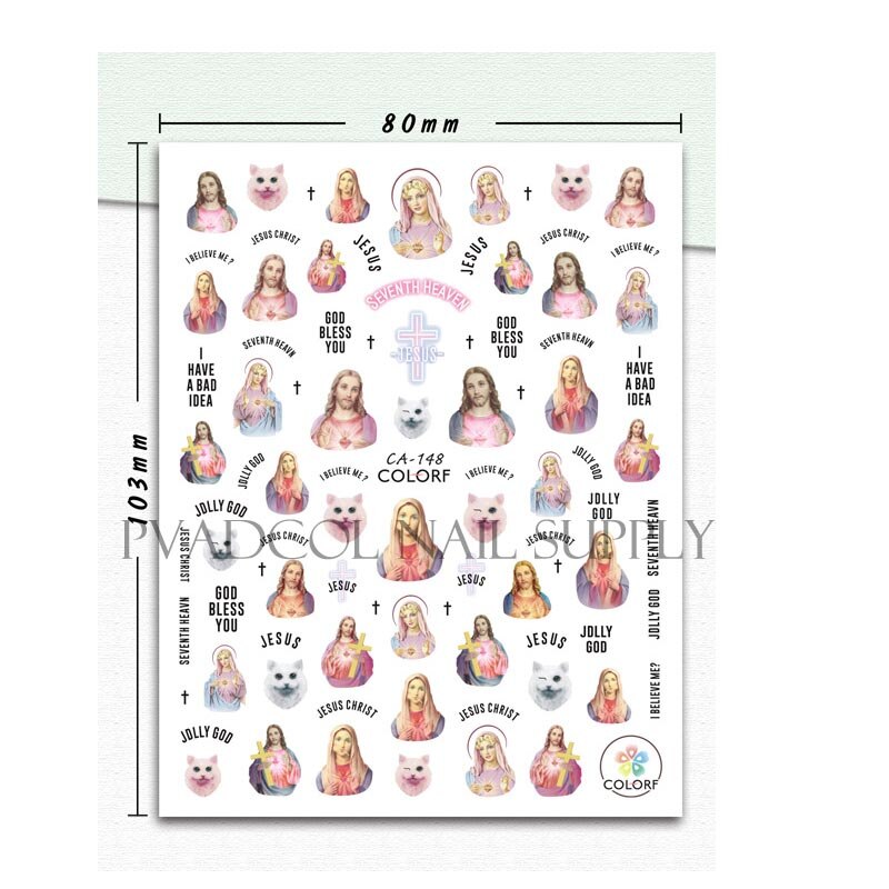 Cherub Nagels 3D Nail Art Sticker Jesus Angel Zelfklevend Nail Decal Stickers Salon Tips Manicure Decoratie: Type 2