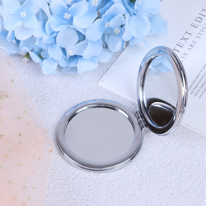 Portable Double-Sided Folding Cosmetic Mirror Female With Flowing Sparkling Sand Mini Makeup Mirror Compact Pocket Mirrors