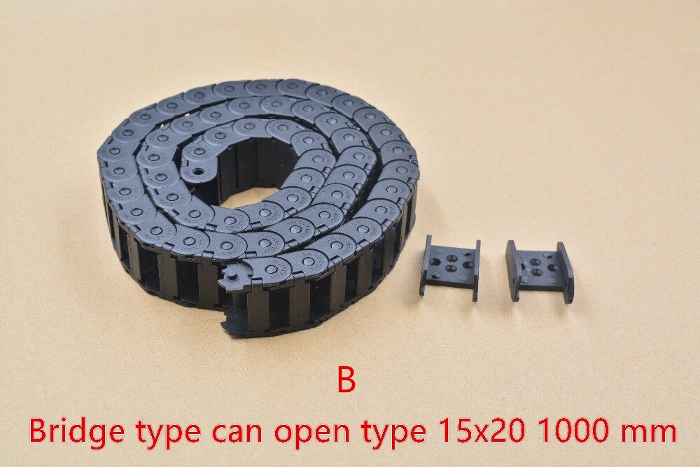 Brug Type Kan Niet Open Plastic 15 Mm X 20 Mm Drag Ketting Met End Connectoren L 1000 Mm Graveren machine Kabel Voor Cnc Router