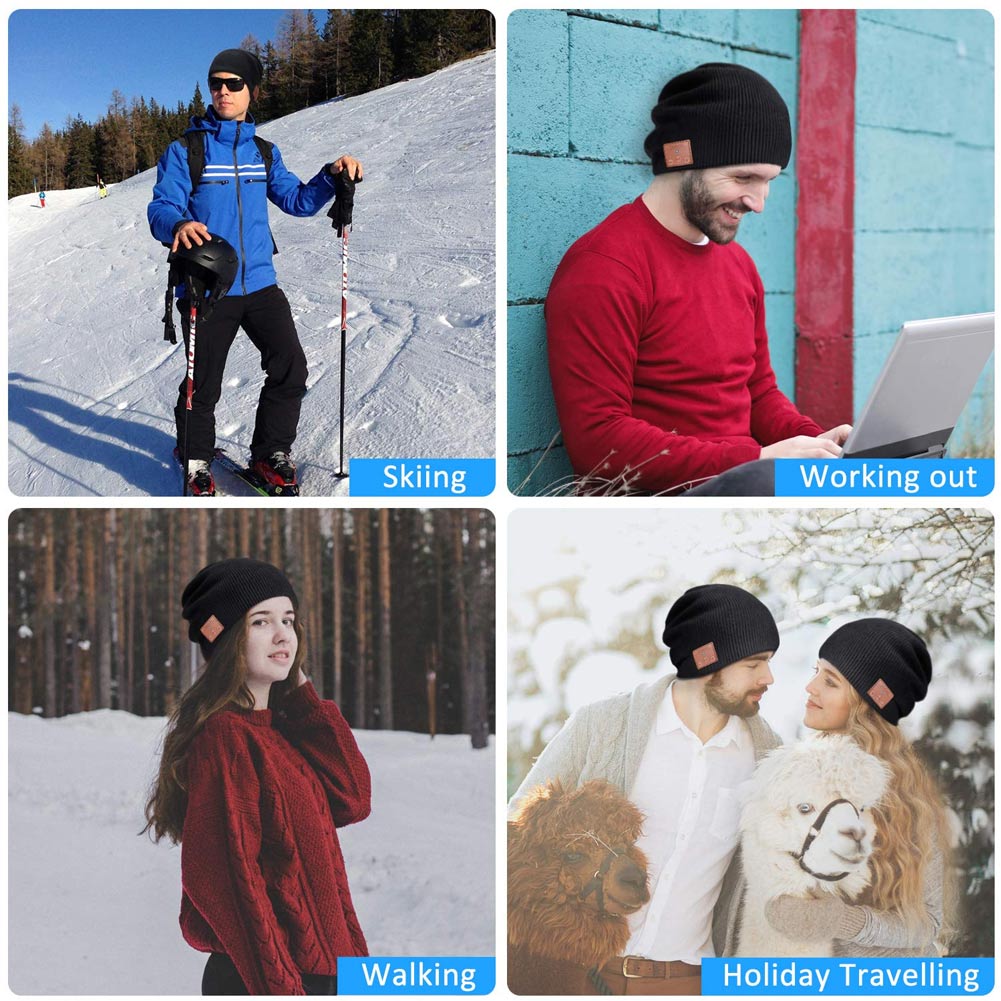 Beanie Hat Cap with Bluetooth 4.2 Headphones Built-in Stereo Speakers Christmas H9