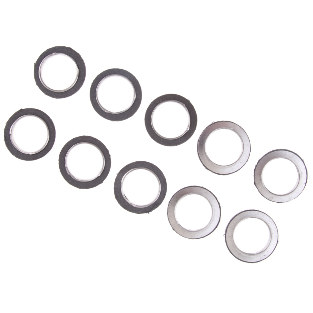 10x Silver Motorcycle Exhaust Pipe Gaskets For Yamaha 100 150 125cc Scooter